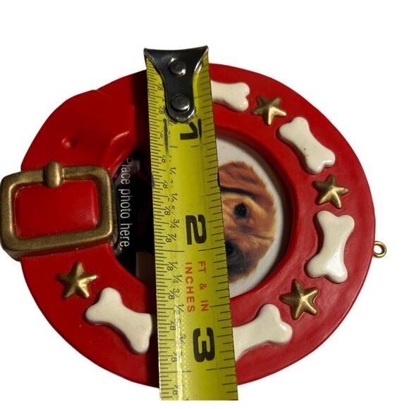 1993 Hallmark "Perfect Pooch" Red Dog Collar Photo Holder Ornament - Picture 8 of 12